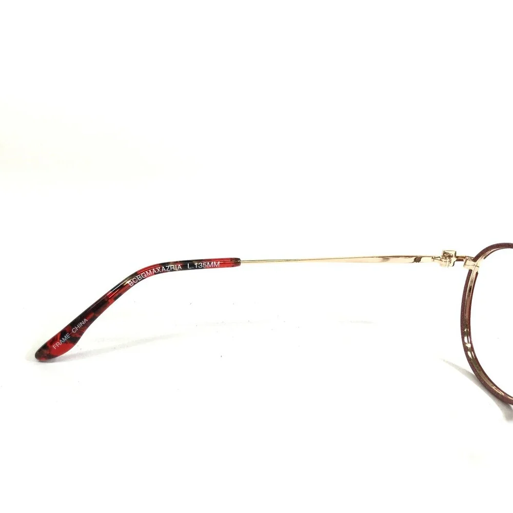 BCBGMAXAZRIA Eyeglasses Frames ADELINA Red Sparkly Glitter Gold Round 49-18-135
